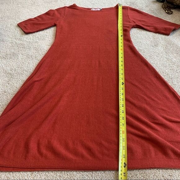 JUSTFAB NWT brick red fit & flare sweater dress sz M - Picture 8 of 11